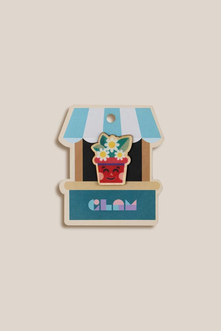Pin de Madeira - Vaso de Flores